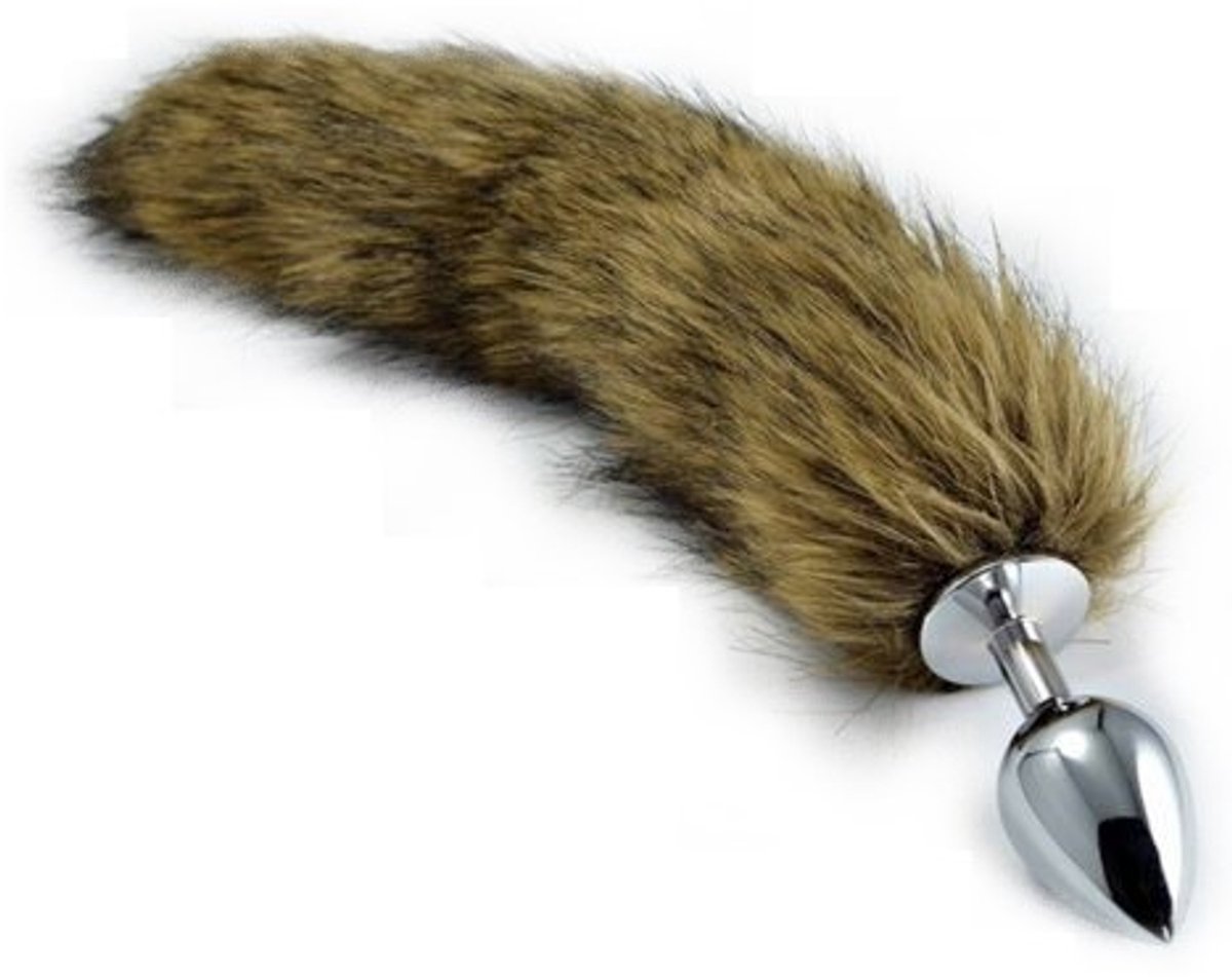 Lovetoy Gorgeous Metal Anal Tail - Beige - Gladde Afwerking - Faux Furry Fox Tail