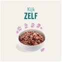 Kom met Edgard & Cooper hondenvoer, met paarse trillende lijntjes eromheen.