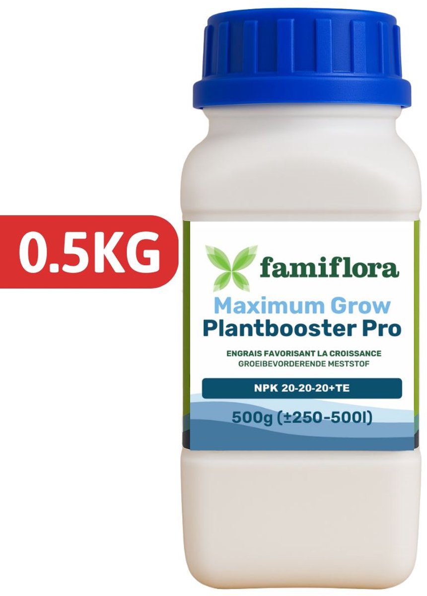 Famiflora meststof voor binnen- & buitenplanten - 500 g - Stimuleert planten om sneller te groeien en bloeien zodat je tuin er levendig uitziet