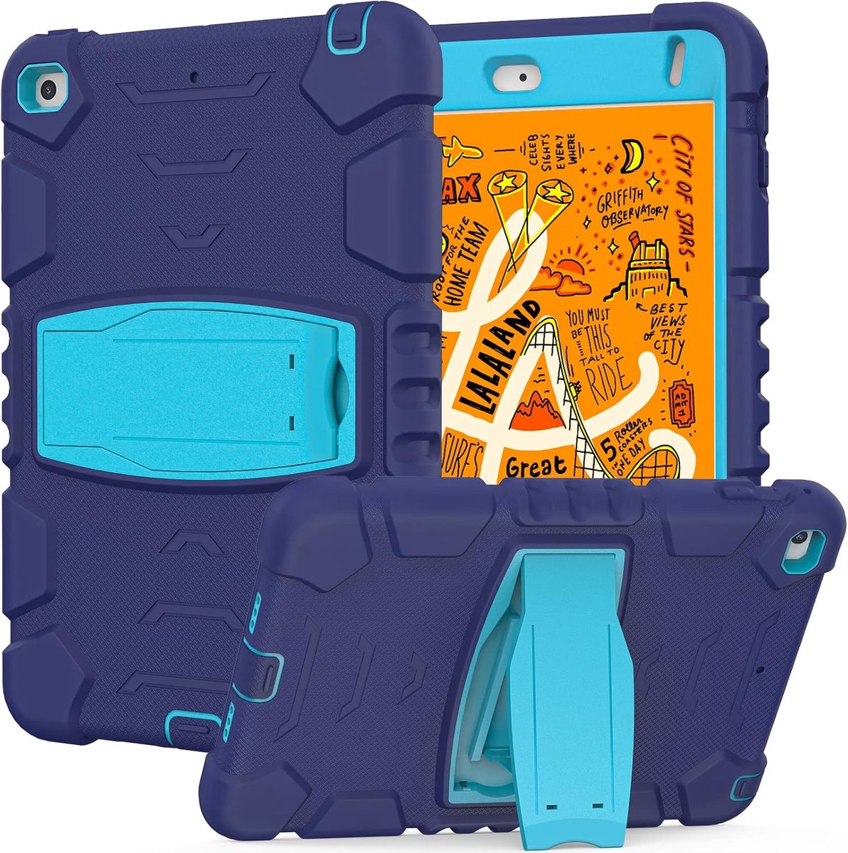 Tablethoes geschikt voor Apple iPad Mini 4 & 5 (7.9 inch) – Blauw – Met standaard