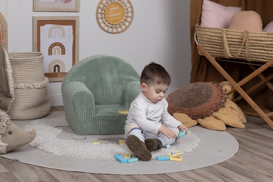 Kinderzetel Corduroy Leger Groen - Velvet - Kinderfauteuil Ribstof - Kinderbank Superzacht - Kindersofa - Kinder fauteuil Ribfluweel- Kinderzeteljes peuters - Kinder zetel - Kinderstoel - kinderfauteuils - Gomoor — afbeelding 4