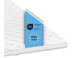 Bodyprotect comfortschuim topper - matrastopper 90x200 cm - hoogte 6 cm - comfortabele matrasoplegger met 4 elastische hoekbanden - geschikt voor alle matrassen en bedden - Made in EU - 90 x 200 x 6 cm - wit