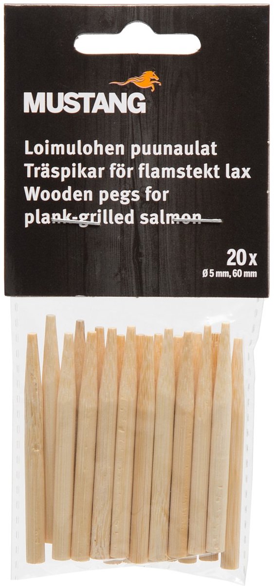 Mustang Zalmplank Pinnen – 20 Stuks – Bamboe BBQ Pinnen – Voor Zalm op Rookplank / Grillplank