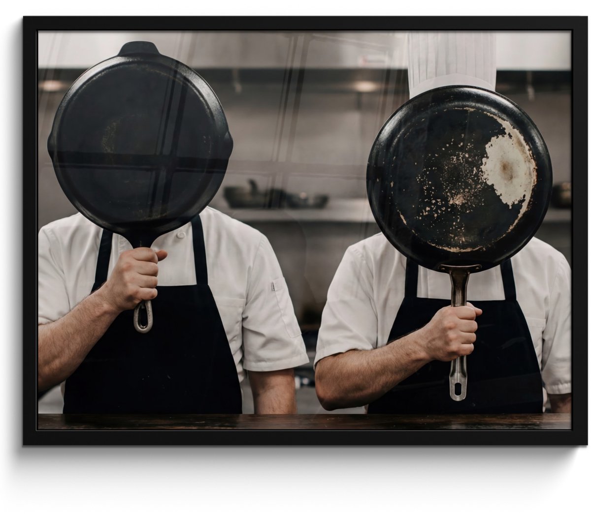 Poster in lijst - Fotolijst 70x50 cm - Posters - Koks - Koekenpannen - Keuken - Posterlijs