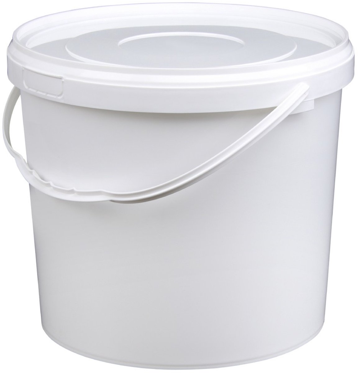 Emmer met deksel - 10 liter - rond - wit