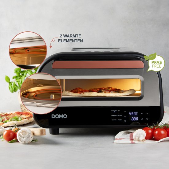 DO9289PZ Pizza Oven 'Pizza Genius' - Elektrische Pizza Oven Op Steen - 32 cm - tot 450°C - 1700 W — afbeelding 4