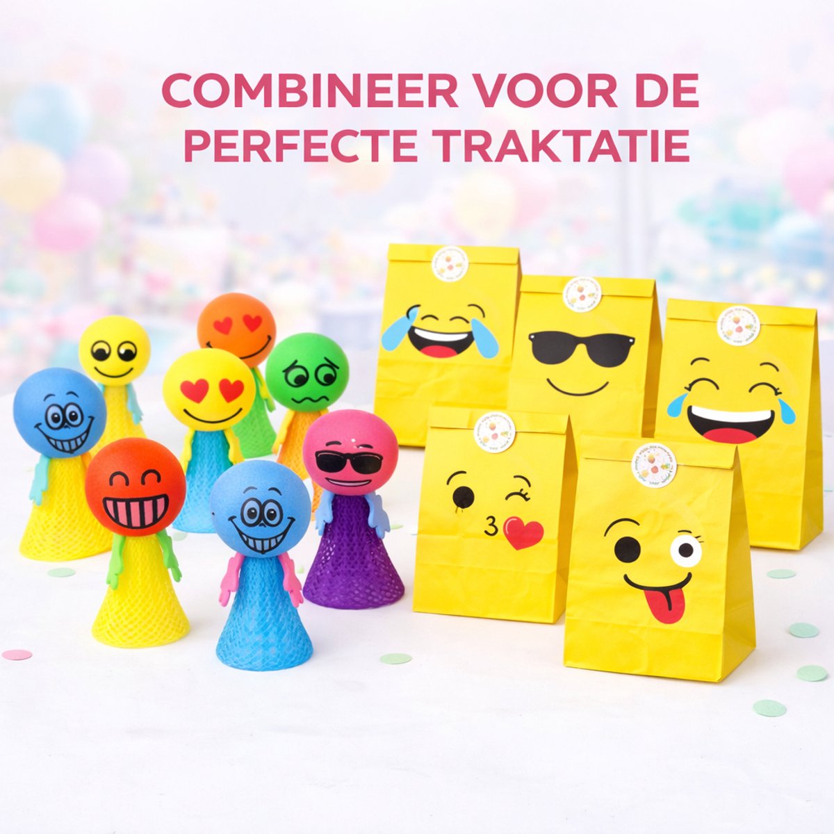 Isa's Friends® Uitdeelzakjes + Stickers - Smileys - 40 stuks - Stevig Papier - Traktatie zakjes — afbeelding 4