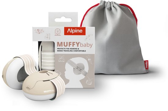 Alpine Muffy Baby Gehoorbescherming - gehoorbescherming voor baby's en peuters tot 48 maanden - geluidsbescherming voorkomt gehoorschade - comfortabele pasvorm - Zand