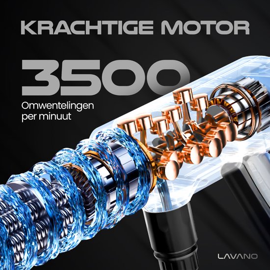 Lavano Draadloze Hogedrukreiniger - Accu 200 Bar - Mobiele Terrasreiniger - Hogedrukspuit - 6 in 1 Sproeikop - Auto & Tuin reiniger van Merkloos	 — afbeelding 3