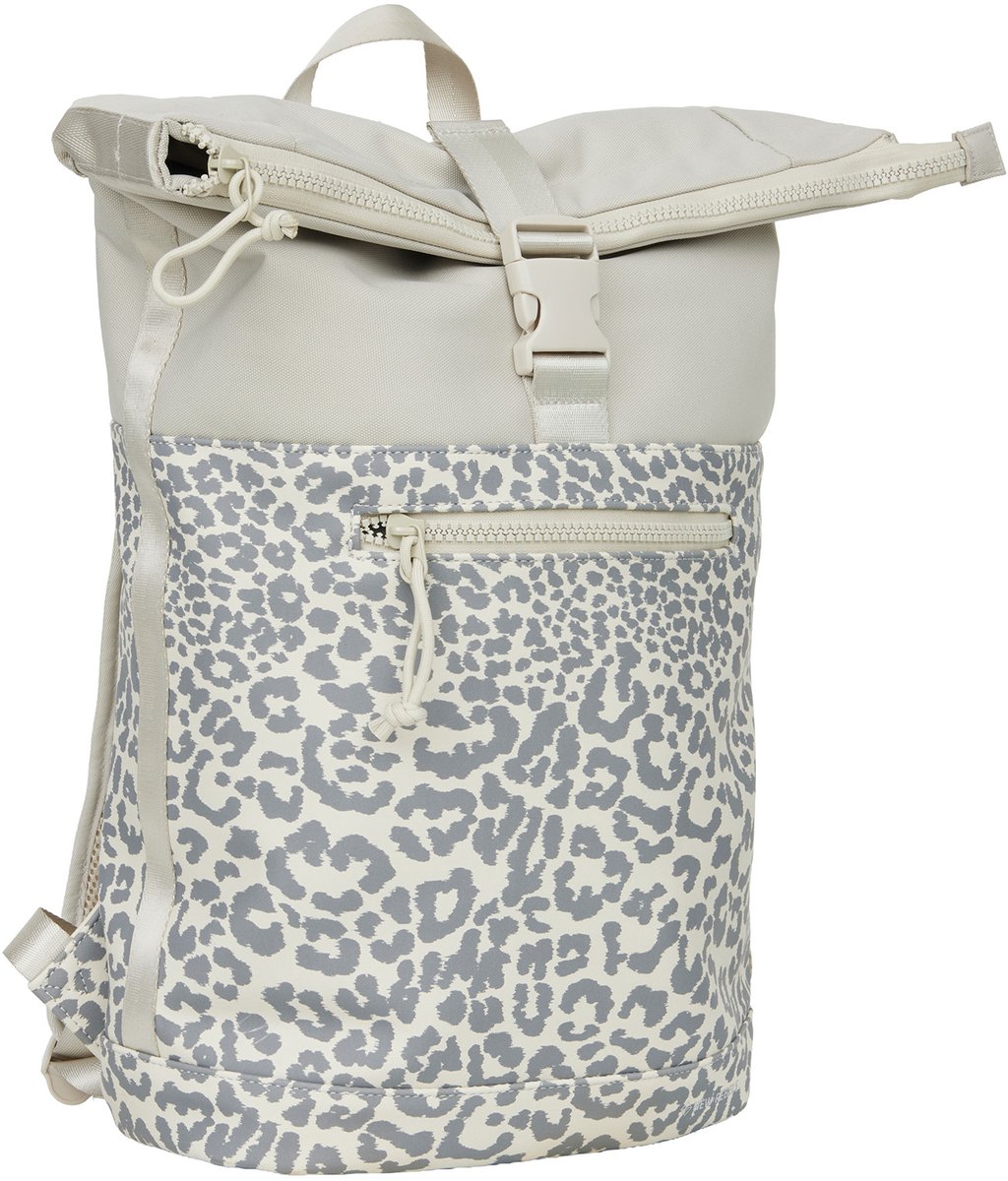 New Rebels Urban Leopard New York Beige 21L Rolltop Rugzak Werktas Schooltas Waterafstotend Laptop 15.6”