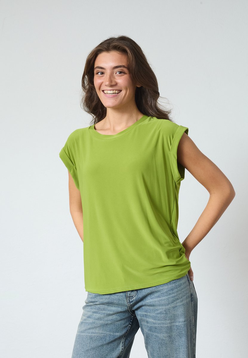 SISTERS POINT Low-a - Dames Top - Lime Green - Maat XS