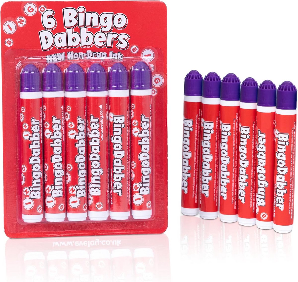 6 Bingo Stiften Set - 20ml Druppelvrije Inkt - Voor Bingo Avonden Thuis of Club