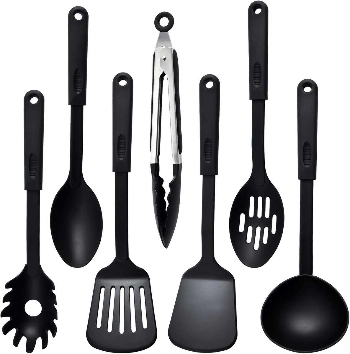 7-Delige Nylon Keukengerei Set Hittebestendig & Vaatwasmachinebestendig Zwart