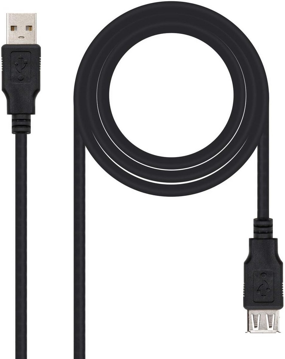 USB 2.0-verlengkabel A/M-A/V 3 meter beige