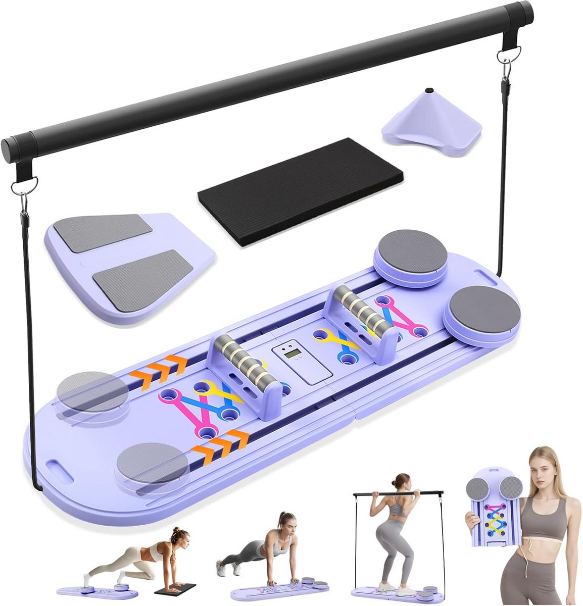 Inklapbare Pilates Board voor Thuis en Kantoor - Multifunctionele Rebound Pilates Plank voor Core Training en Totaallichaamfitness