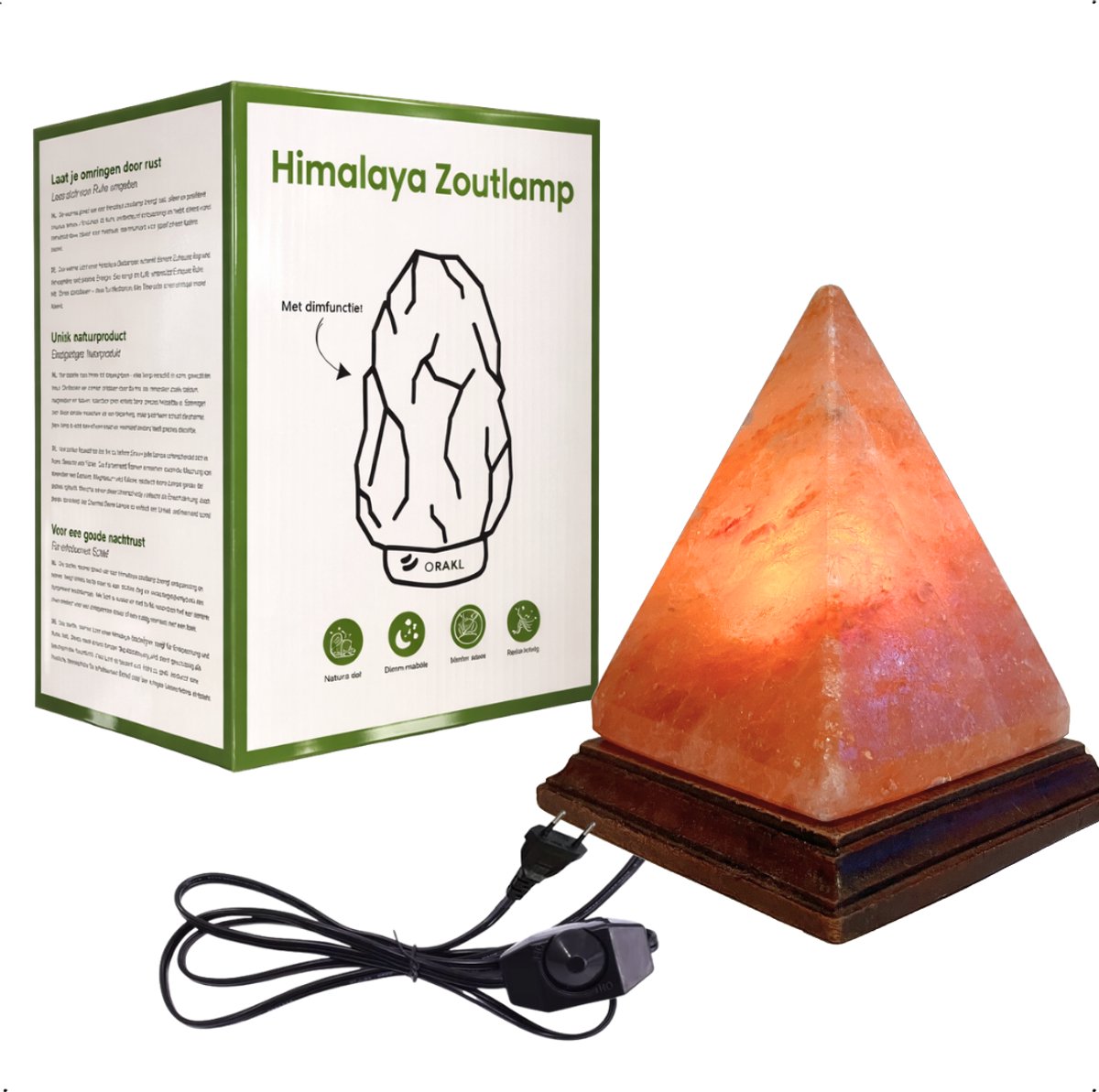 Dimbare Himalaya Zoutlamp Giza - 2-4 KG en ca. 18 cm - Nachtlamp - Tafellamp - Cadeauverpakking