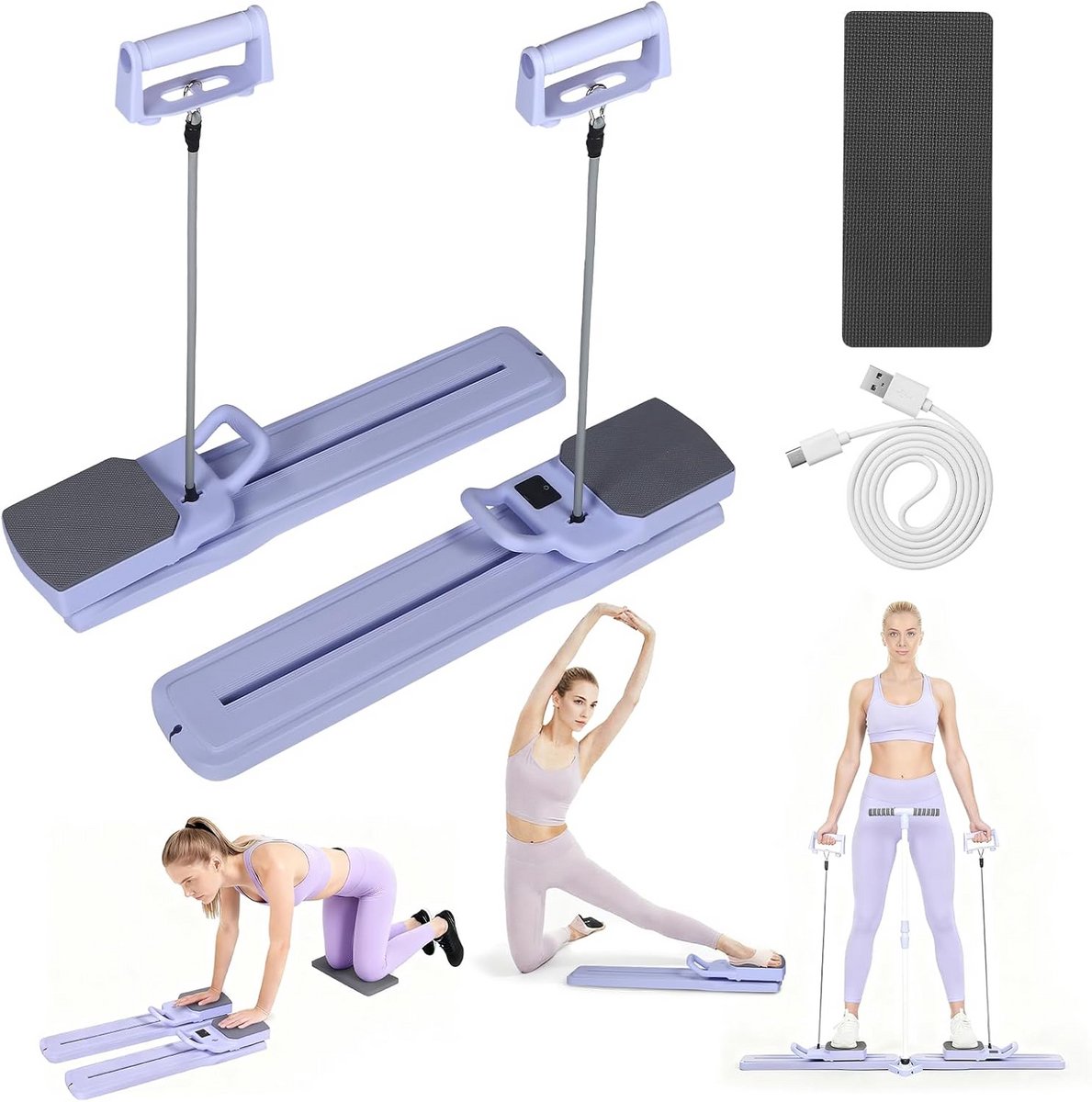 Inklapbare Pilates Board 6-in-1 met LCD-scherm voor 2 personen - Home Fitness Apparaat voor Full Body Training