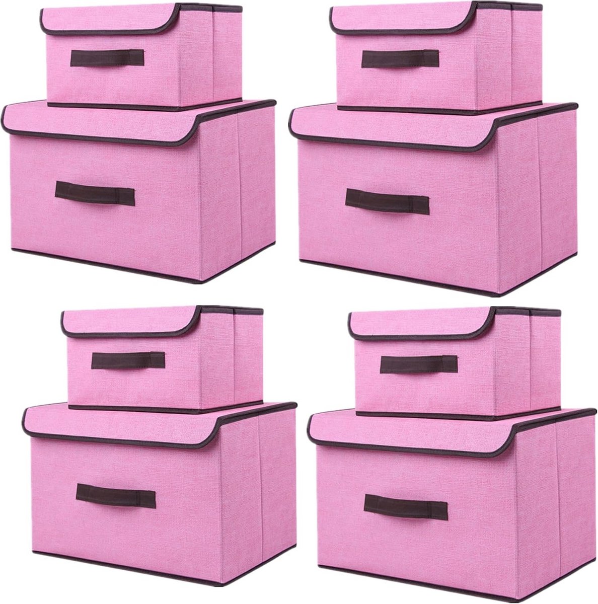 8 stuks stoffen Opvouwbare Opbergdozen met Deksel voor Kleding en Speelgoed