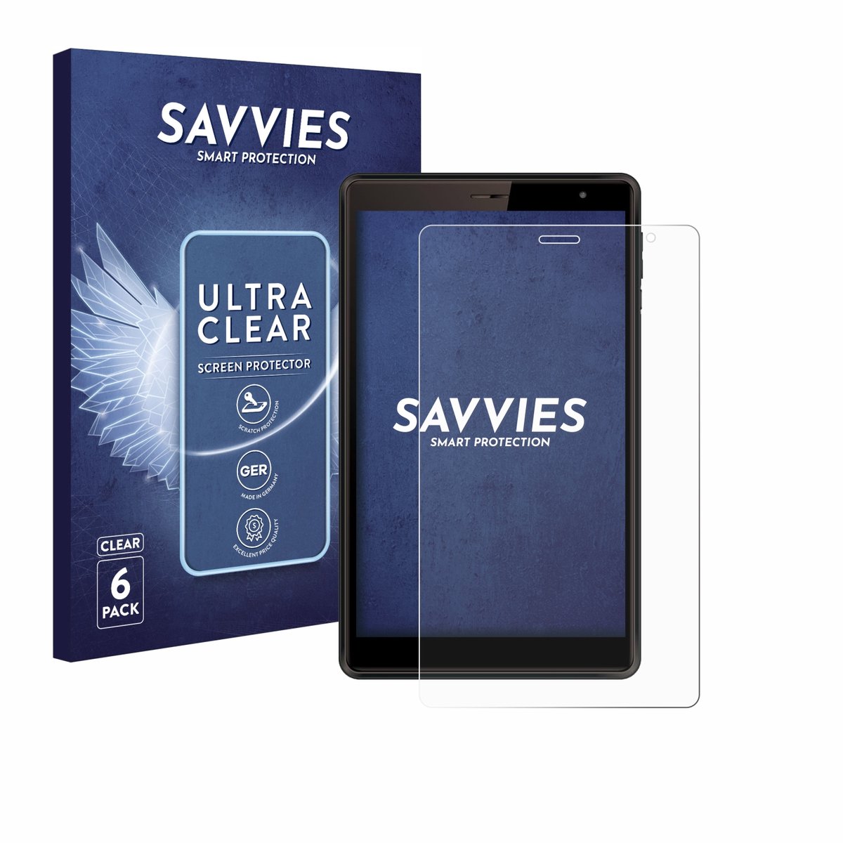 Savvies - Screenprotector voor Logicom Tab 80 8" - Folie Beschermfolie transparant 6 Stuks