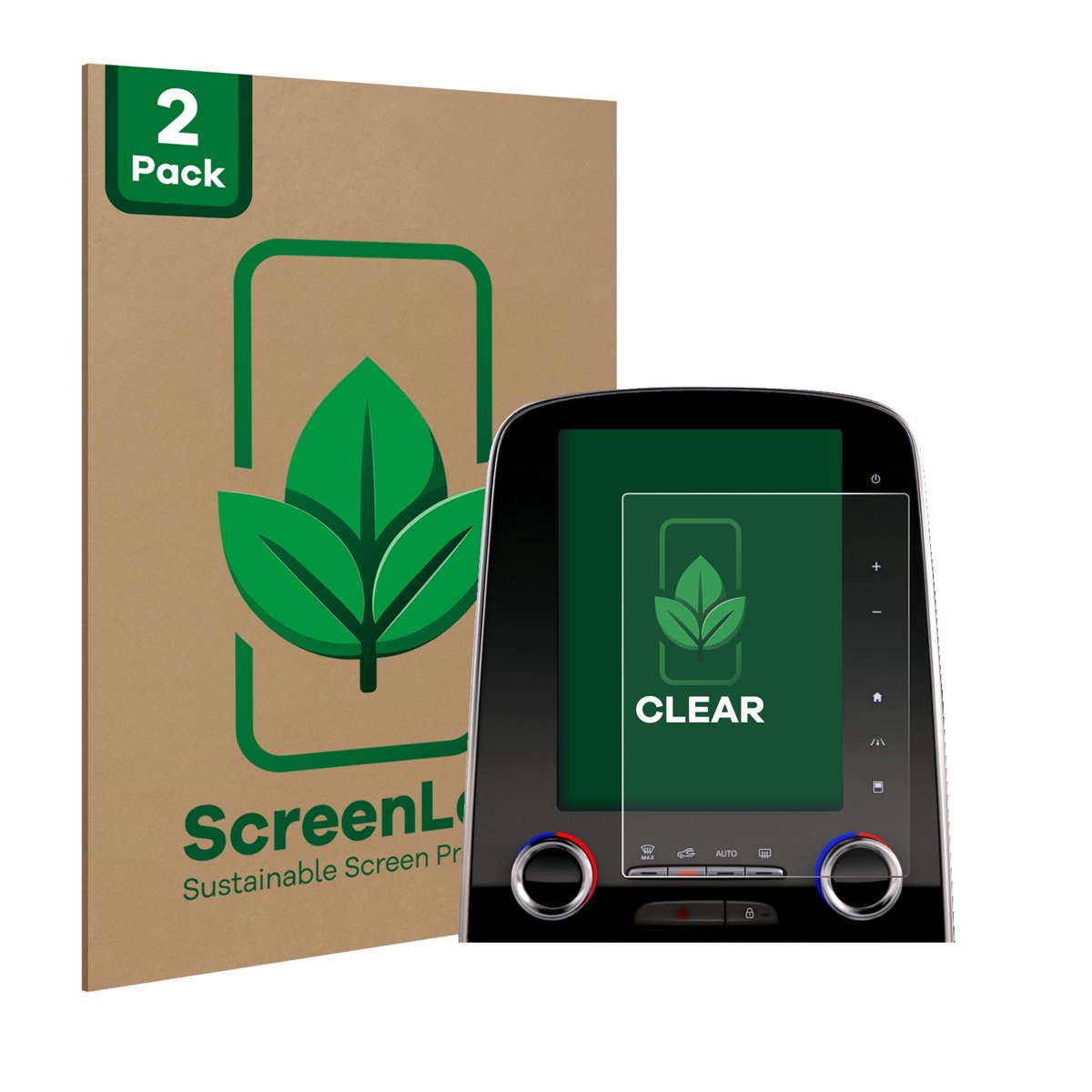 ScreenLeaf - Screenprotector voor Renault Scenic R-Link 2 8.7" - Duurzame schermbescherming Folie Beschermfolie transparant 2 Stuks