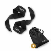 INFINITY ATHLETICS Sangles de levage – Musculation – Plus d'adhérence – Poids plus élevés – Sac de rangement gratuit – Zwart