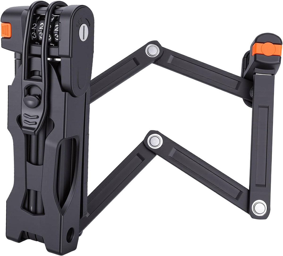 Opvouwbaar fietsslot 4-cijferige combinatiecode 88 cm compacte opberging voor fiets scooter motor
