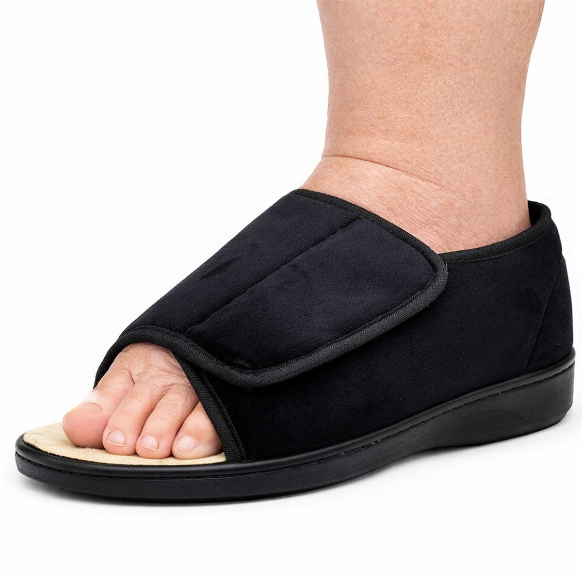 Larouco Verbandschoenen - Open Teen - Verbandsloffen - Verbandpantoffel - Voor Dames & Heren Zwart - Maat 41