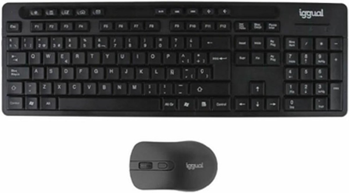 Draadloze toetsenbord- en muisset - 2,4 GHz - ergonomisch - instelbare DPI - zwart