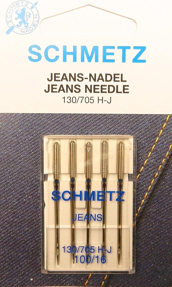 Set van 5 Jeans Naaimachine Naalden Universeel Sterk Dikte 100/16