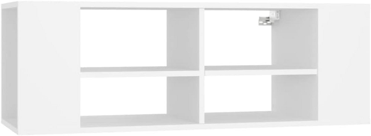 Zwevend TV Meubel Wit 102 cm Breed - Wandkast met Opbergruimte