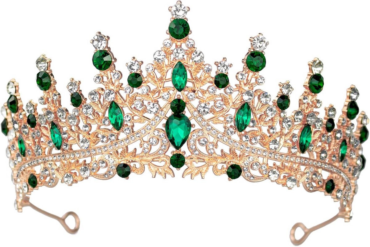 Grote Kristallen Tiara en Kroon voor Bruiloft, Feest en Verjaardag - Glanzende Strass Prinses Haaraccessoire