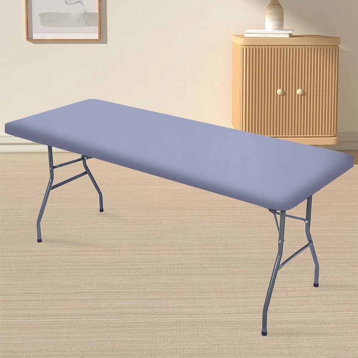 2-Pack Rechthoekige Tafelkleden Waterdicht Elastisch voor 6ft Vouwtafels - Binnen & Buiten
