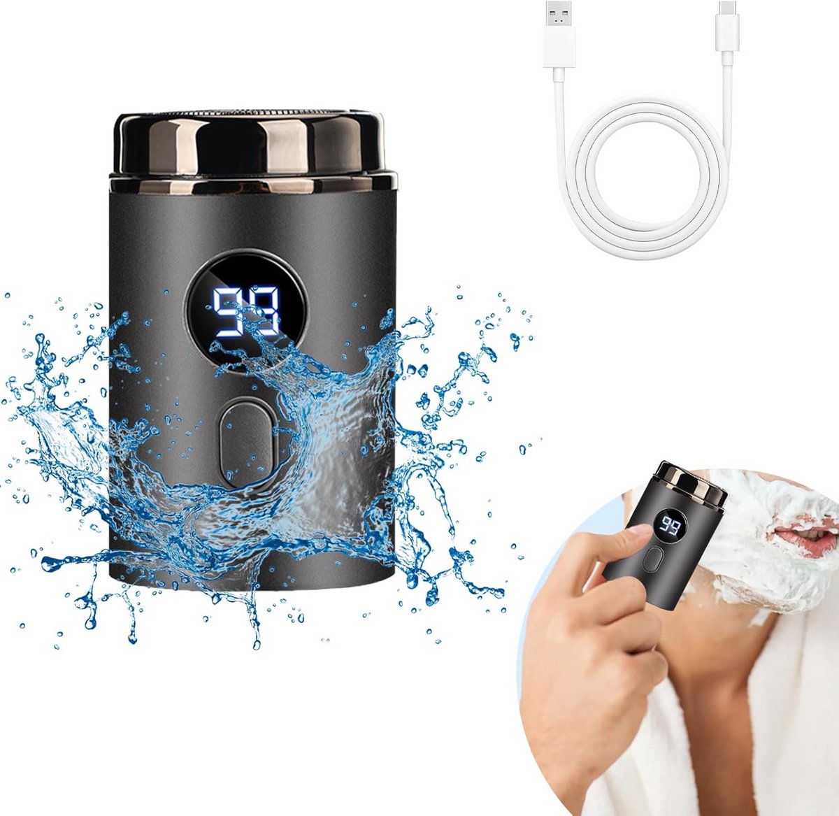 Draagbaar Mini Elektrisch Scheerapparaat USB Oplaadbaar en Waterdicht voor Reizen