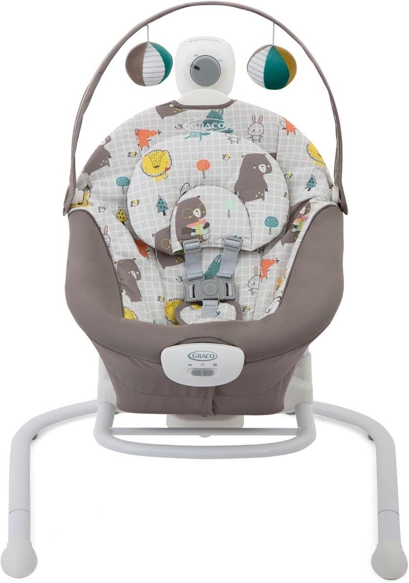 2-in-1 Babyschommel en Draagbare Wip met Trillingen en Instelbare Snelheid