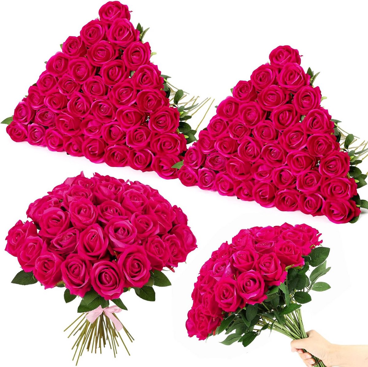 80 Stuks Zijden Rozen Kunstbloemen met Lange Stelen voor Decoratie