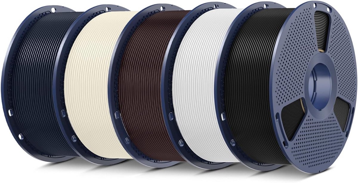 5KG PLA+ 1.75mm Filament Bundel - Hoge Tolerantie voor 3D Printer - Zwart, Wit en Kleurrijk
