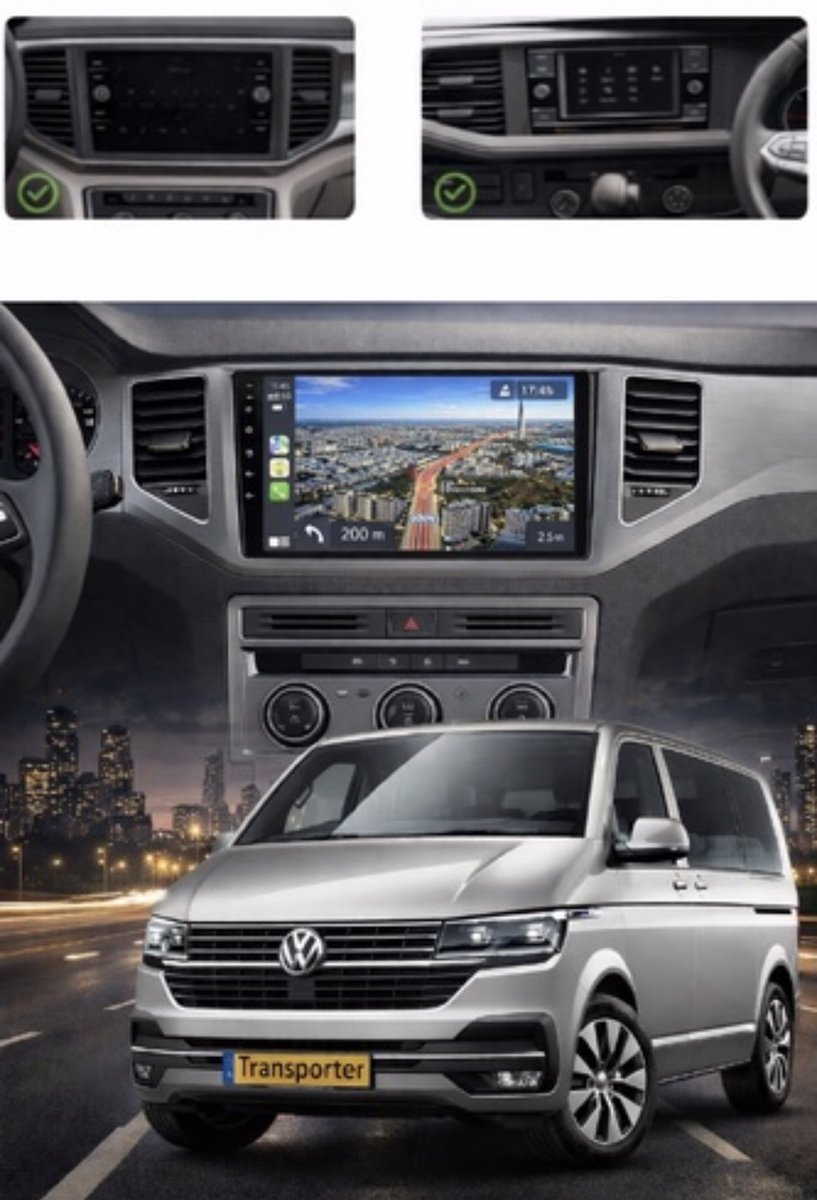 ADIVOX T4 9 inch geschikt voor VW Transporter T6.1 vanaf 2020 Android 15 CarPlay/Auto/Wifi/DSP/5G/QLED/DAB+