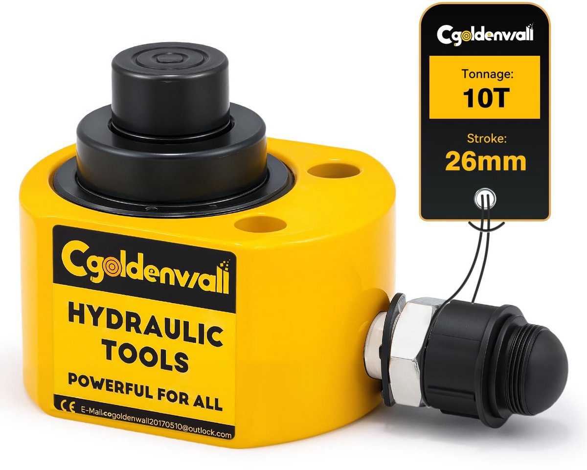Ultradunne 10T Driesectie Hydraulische Hefcilinder met 26 mm Slag voor Constructie