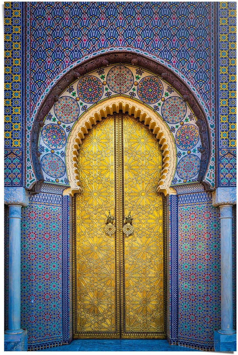 REINDERS Poster Gouden deur - 91,5 x 61 - Papier - REINDERS blauw