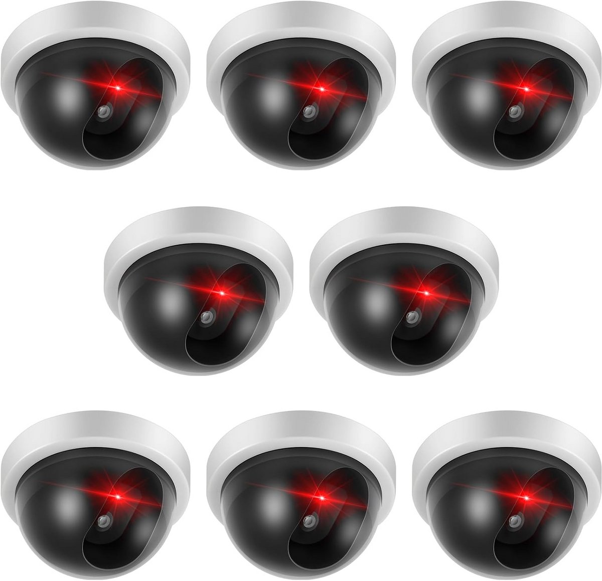 8 Stuks Dome Valse Beveiligingscamera met Knipperende LED voor Binnen en Buiten