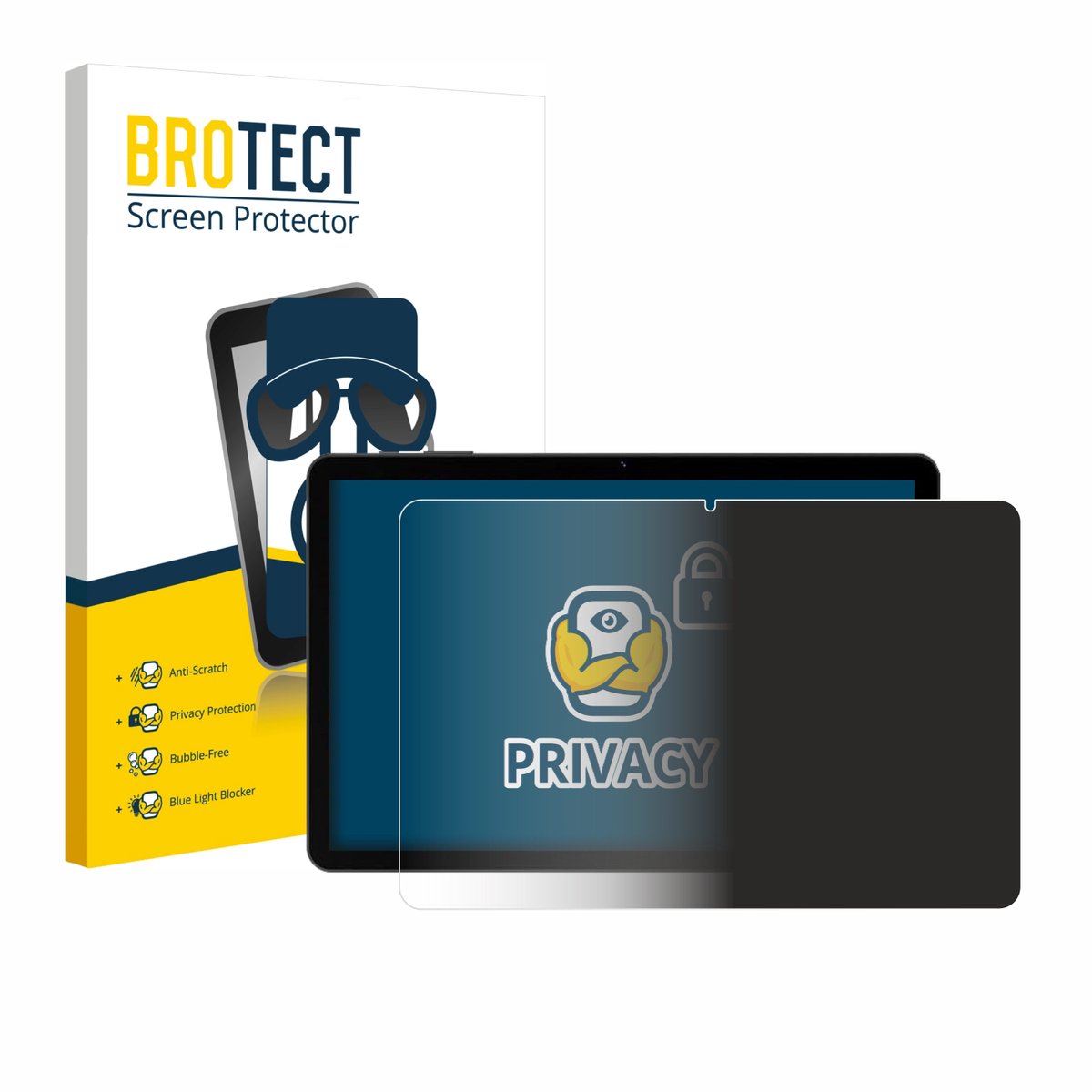 BROTECT - privacy screenprotector voor Doogee Tab G5 - Folie Beschermfolie Blauwlichtfilter