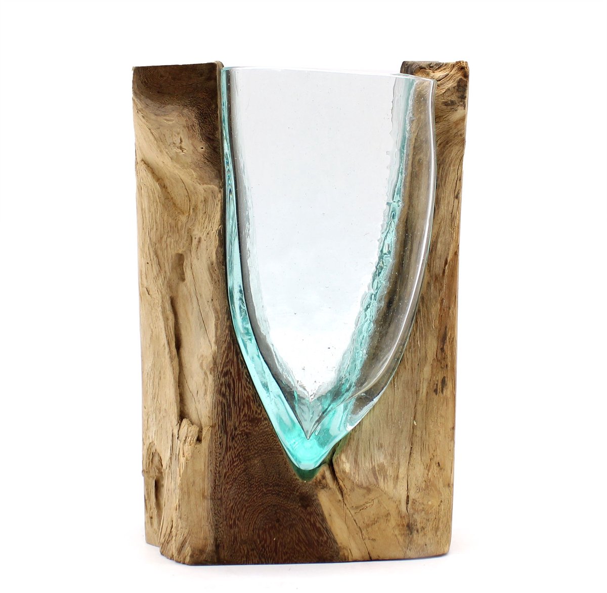 Ancient Wisdom - Vaas - Molton glazen V-vormige kunstvaas multicolor - decoratie - interieur - woonaccessoire - cadeau - design - ornament - accessoire - kunstobject - stijl