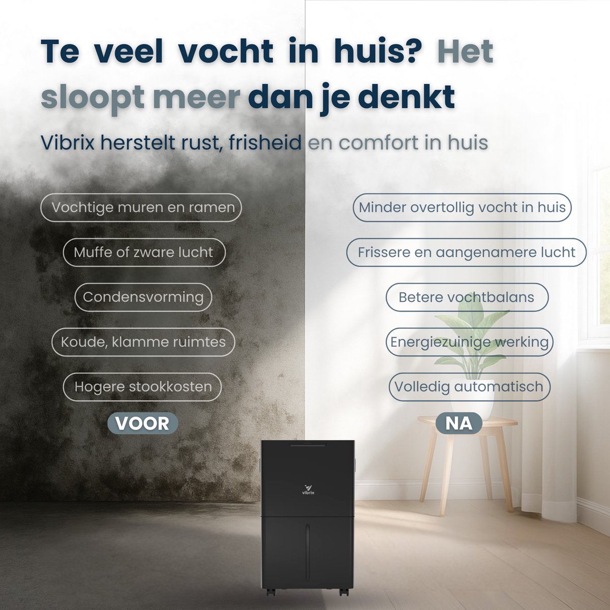 Vibrix DryFlow6 Pro Luchtontvochtiger - 6L per dag thumbnail 2