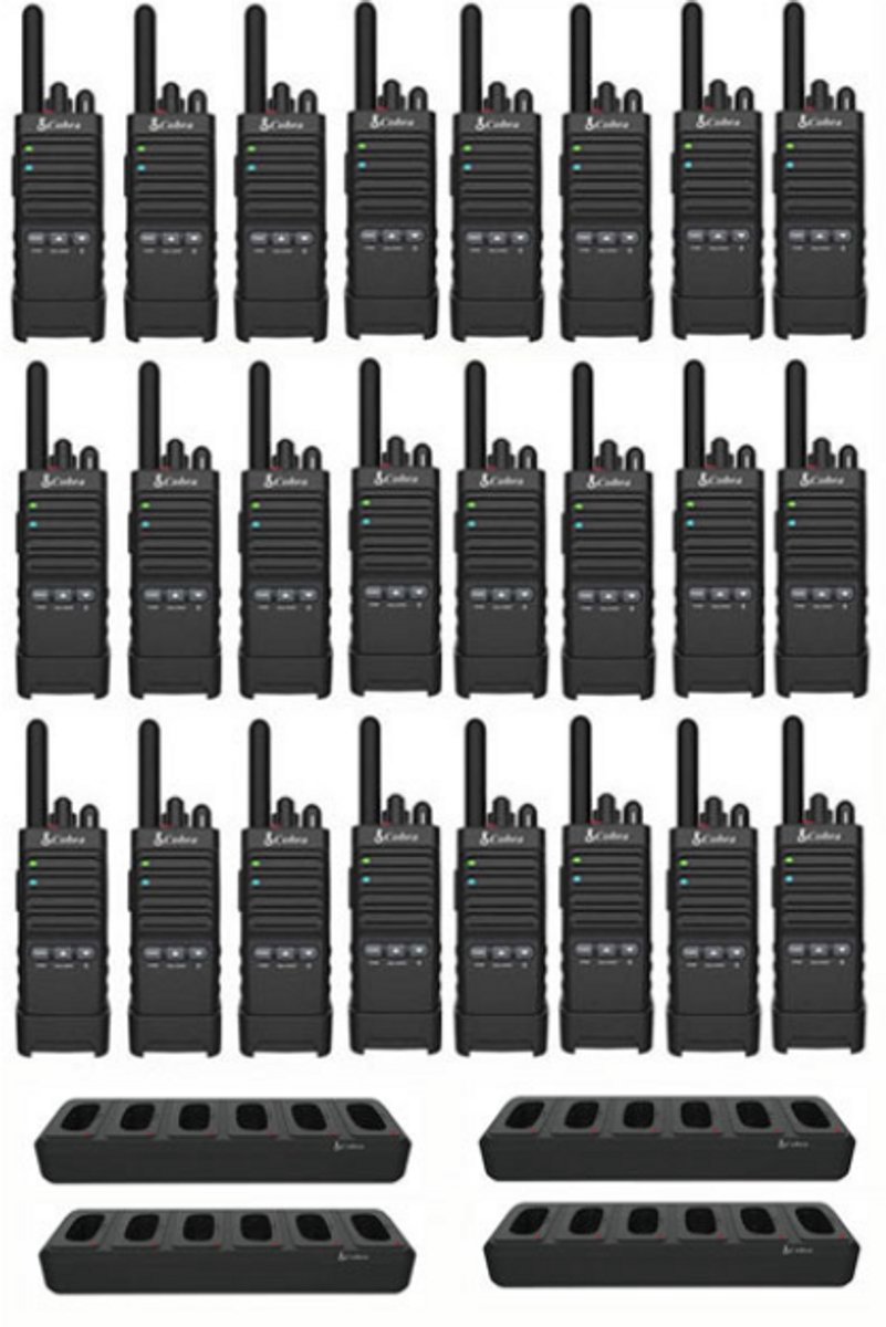 Set van 24 Cobra PX650 UHF PMR446 portofoons met multilader