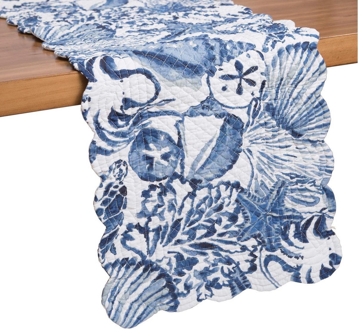 Decoratieve Tafelrunner Blauw - Kust / Strandthema - 35x130 cm