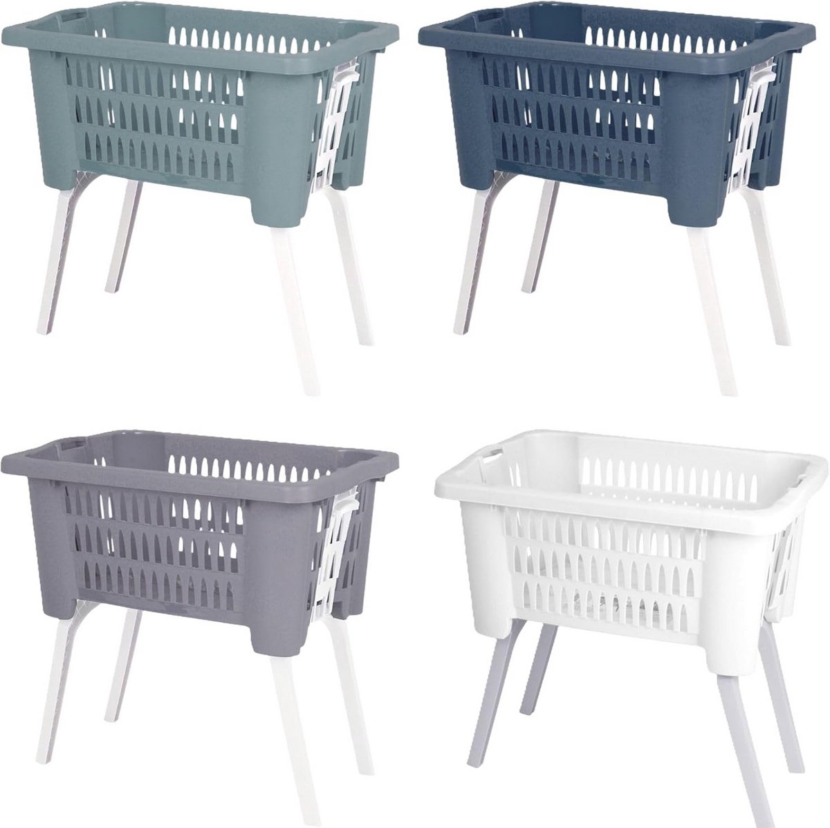 Grote wasmand met inklapbare poten en rotan look