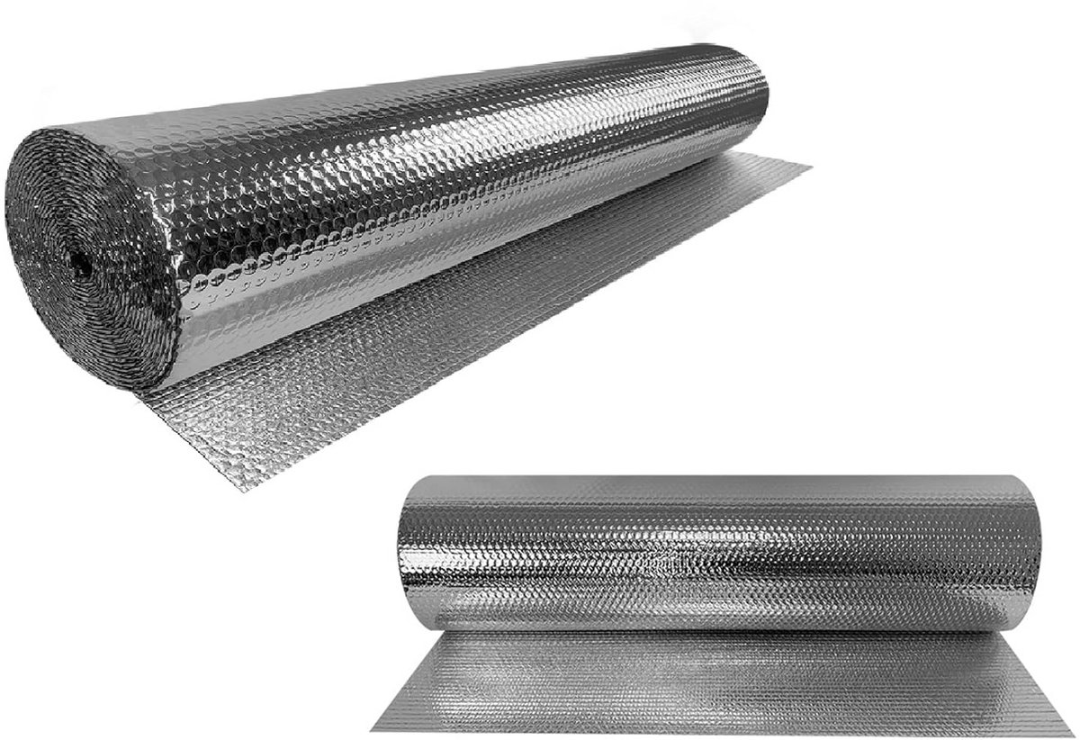 Isolatiefolie Dubbelzijdig Aluminium Reflecterend voor Vloer, Muur, Dak en Radiatoren