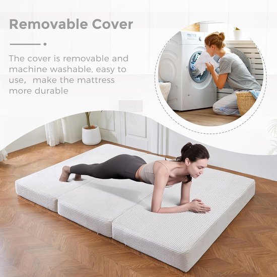 Opvouwbaar Gastenmatras 10 cm Dik - 3-Delig Comfortabel Slaapmatras van LifeGoods — afbeelding 2