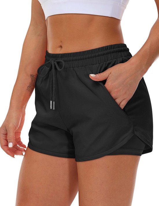 Dames Hardloopshort met Voering en 3 Zakken - Elastische Sport- en Yogashort — afbeelding 3
