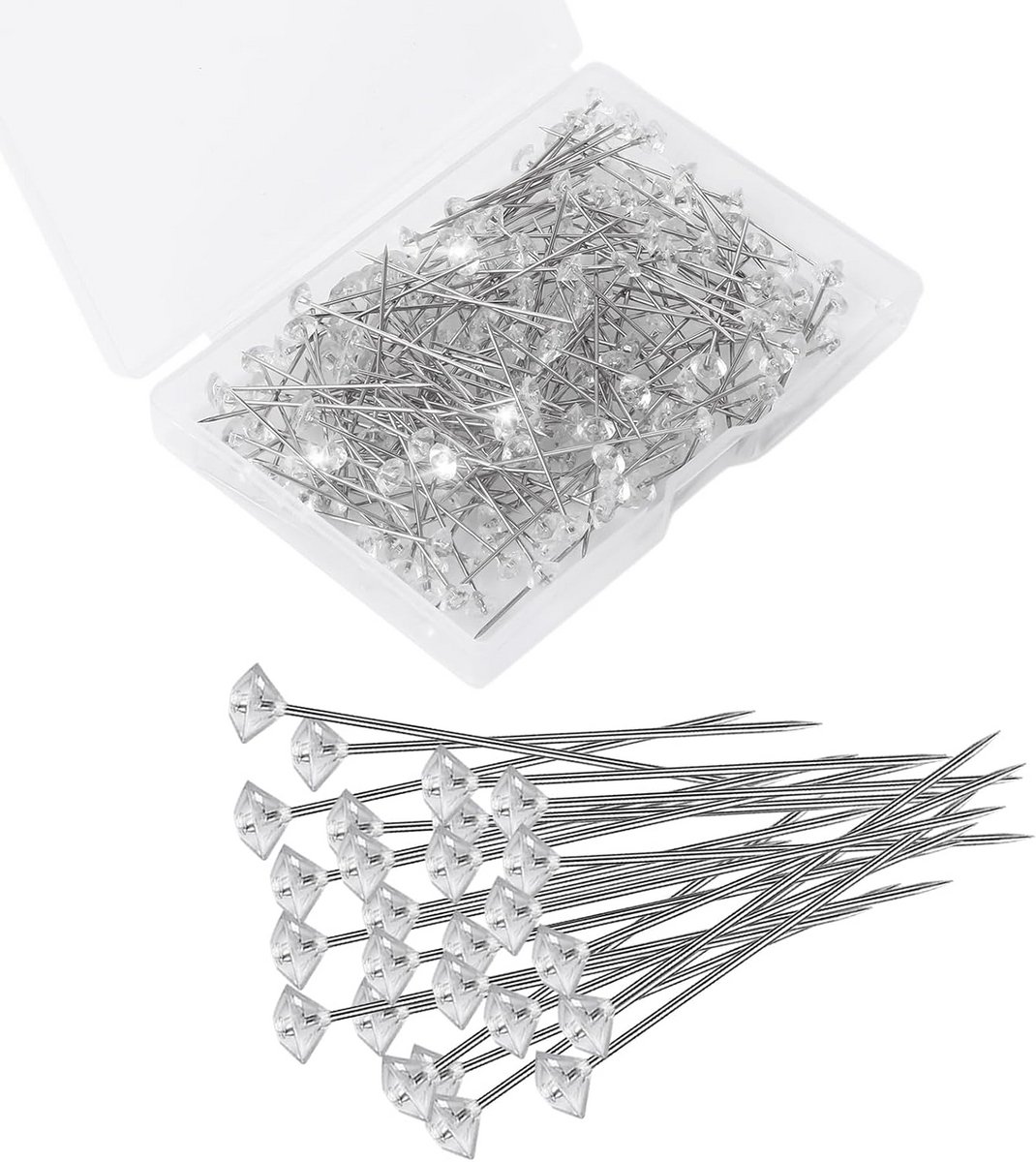 200x Diamanten Decoratie Spelden voor Bruiloft Bloemen en Boeketten